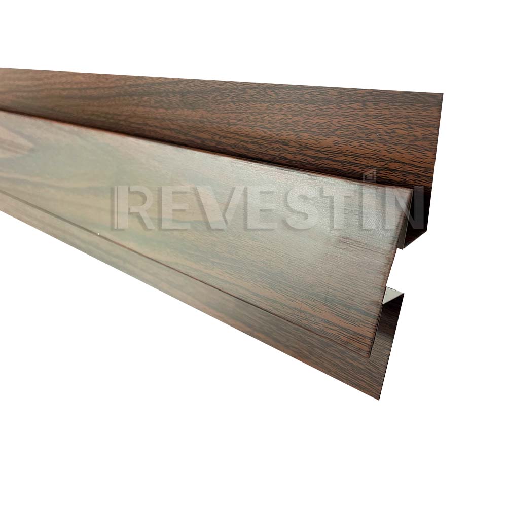 Perfil Cubrejunta H Metal Siding Nogal Grain 3000 mm - Imagen 3
